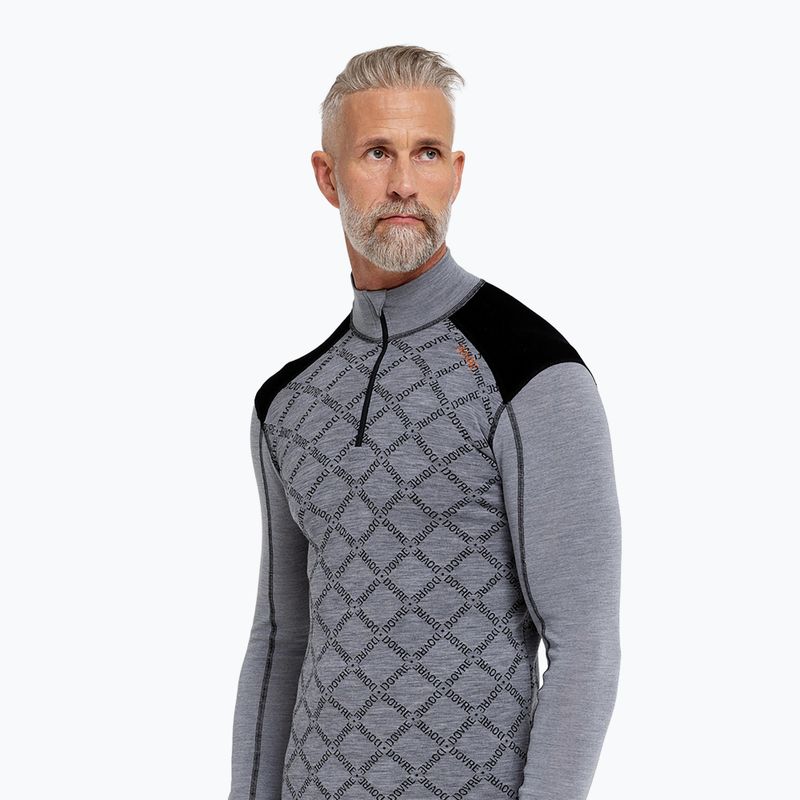 Men's thermal sweatshirt Dovre Half Zip Jacquard grey 3
