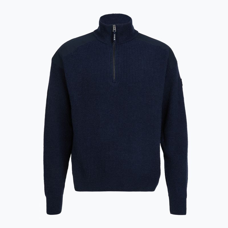 Men's sweater Dovre Ribbed Knit Half Zip navy
