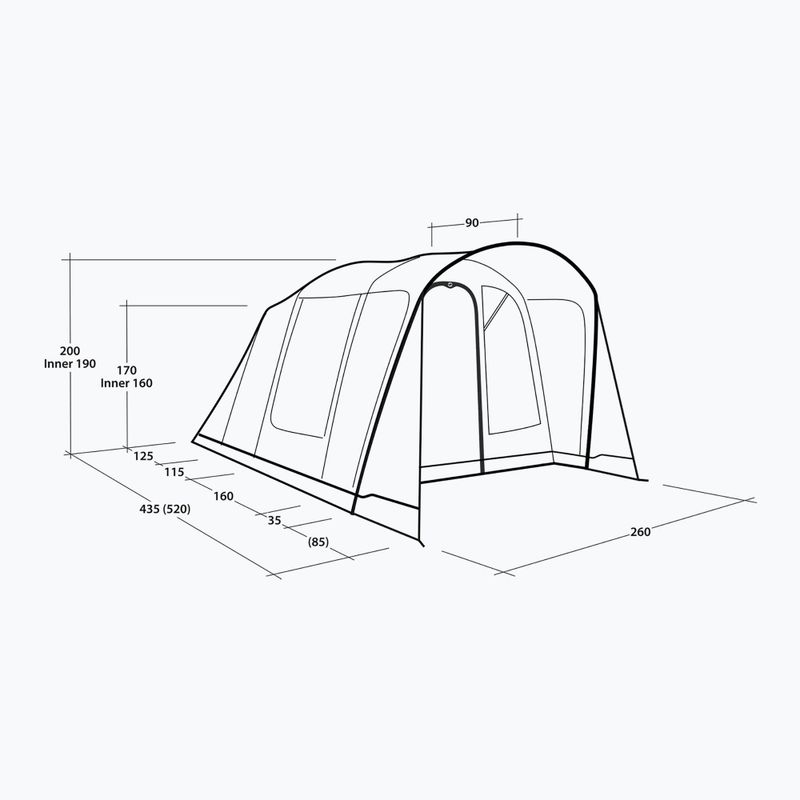 Outwell Monterey 4 Air blue 4-person camping tent 5