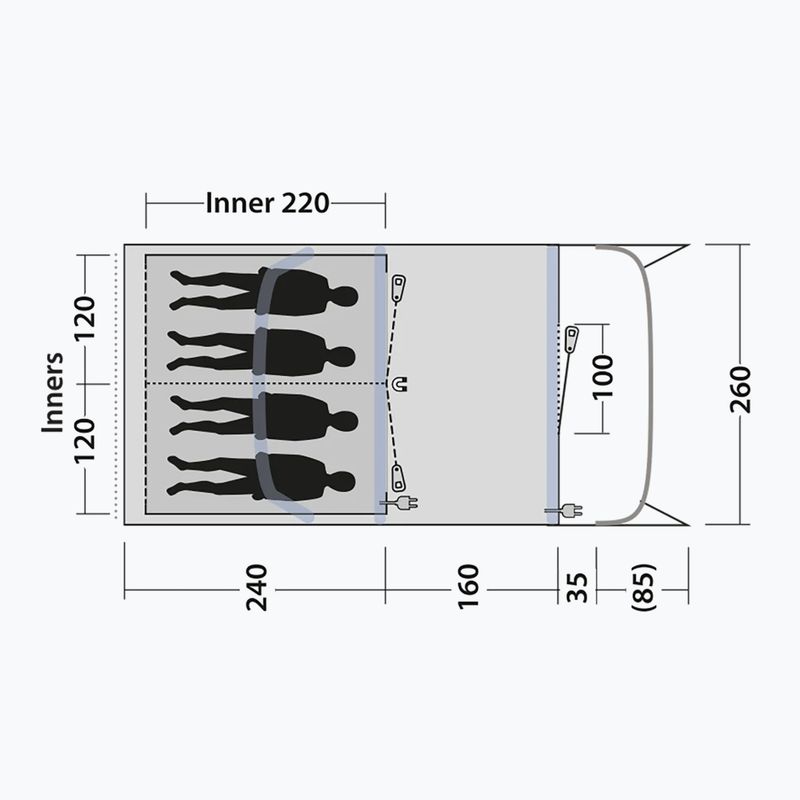 Outwell Monterey 4 Air blue 4-person camping tent 7