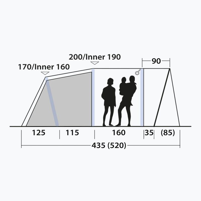 Outwell Monterey 4 Air blue 4-person camping tent 8