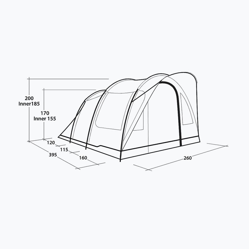 4-person camping tent Outwell Sky 4 blue 7