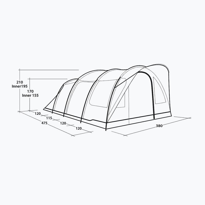 6-person camping tent Outwell Sky 6 blue 5