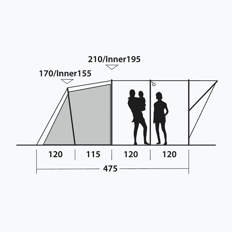 6-person camping tent Outwell Sky 6 blue 7