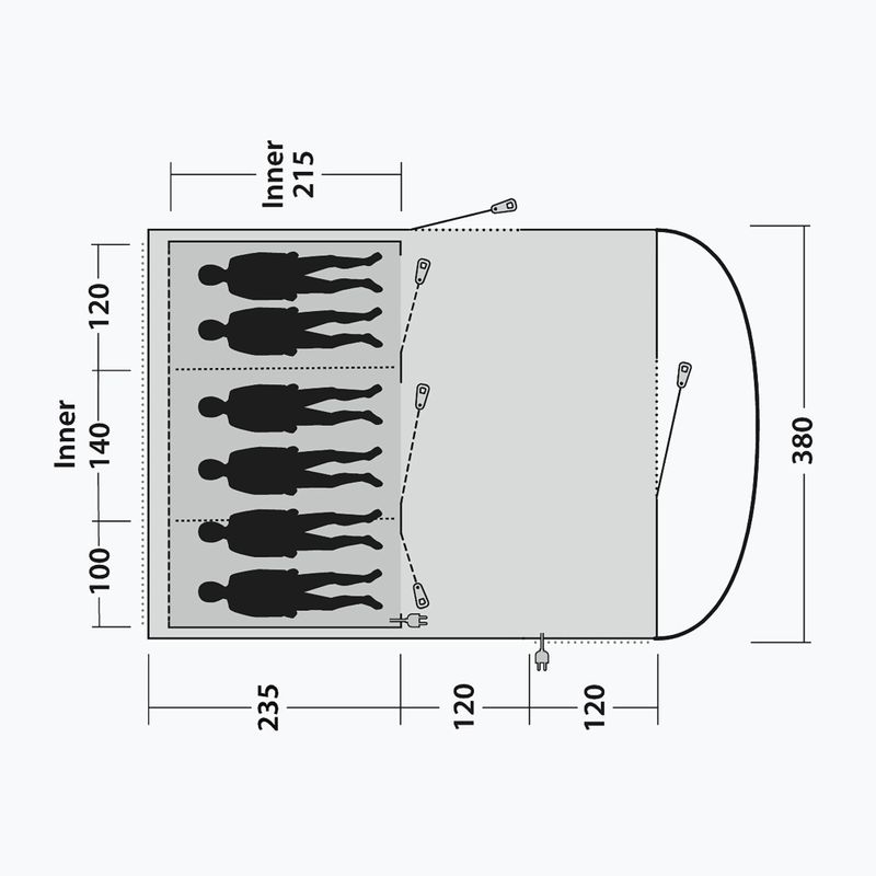 6-person camping tent Outwell Sky 6 blue 8