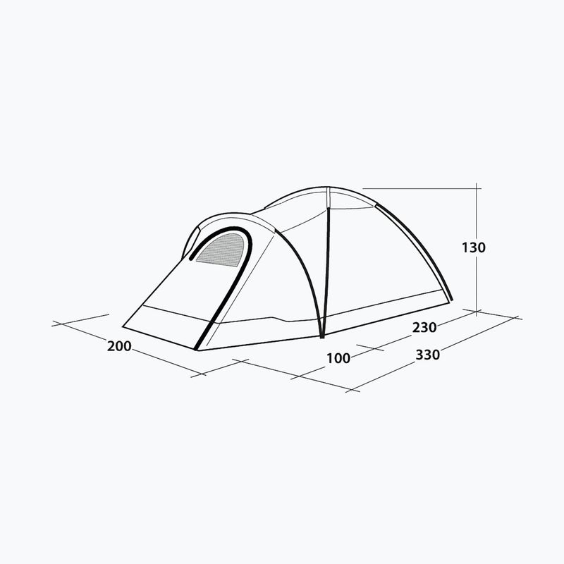 3-person camping tent Outwell Cloud 3 green/gray 7
