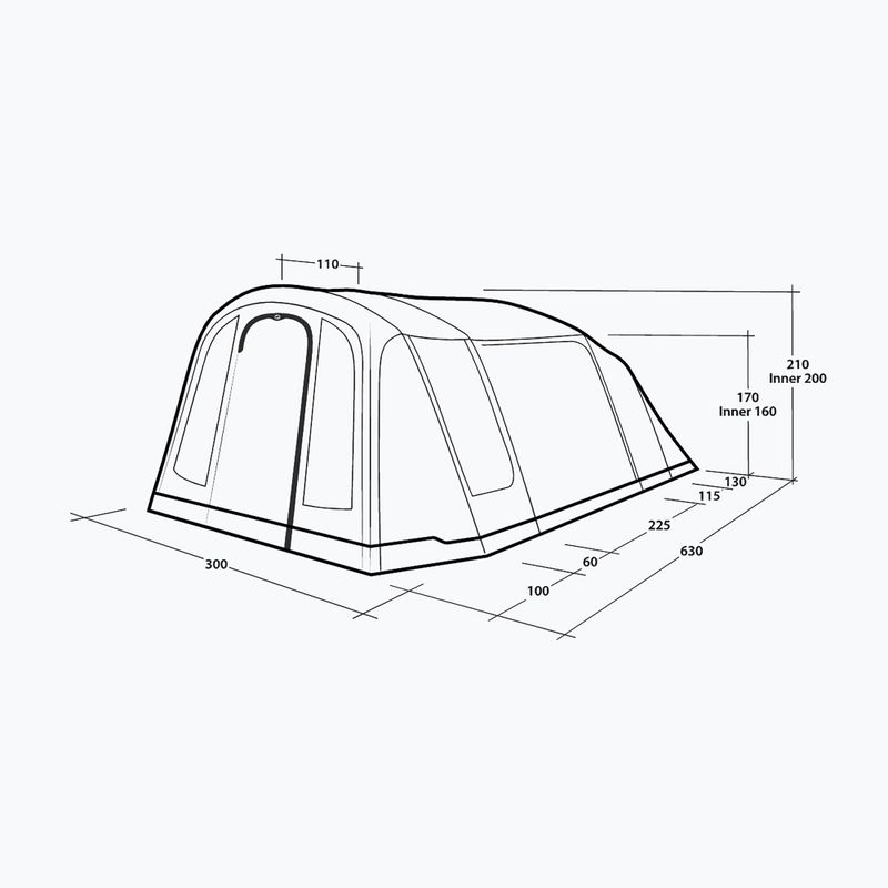 4-person camping tent Outwell Sacramento 4 Air blue 7