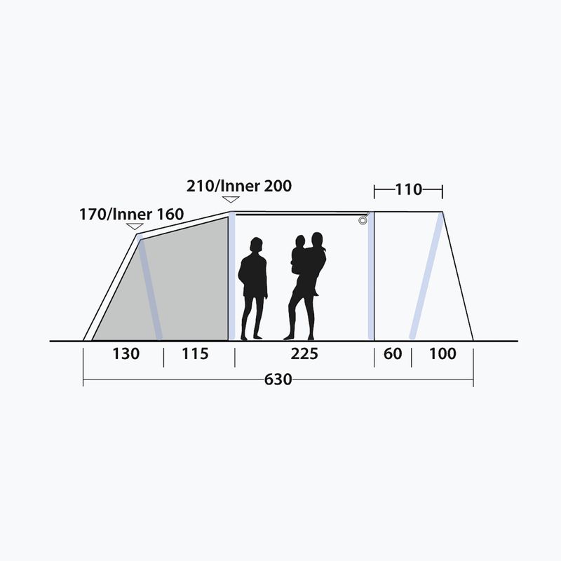 Camping tent 4-osobowy Outwell Sacramento 4 Air blue 9