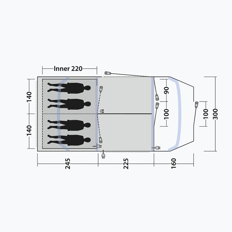Camping tent 4-osobowy Outwell Sacramento 4 Air blue 10