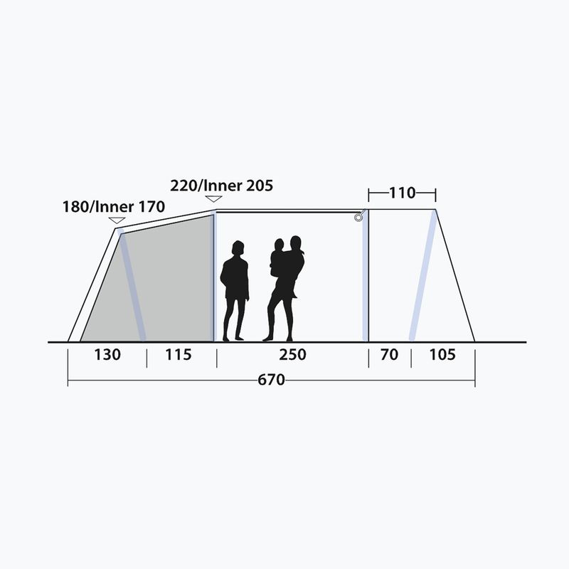 Camping tent 6-osobowy Outwell Sacramento 6 Air blue 9