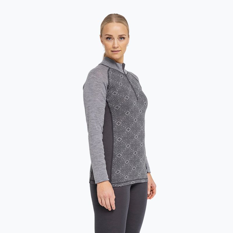 Women's thermal sweatshirt Dovre Wool Organic Half Zip grey 2