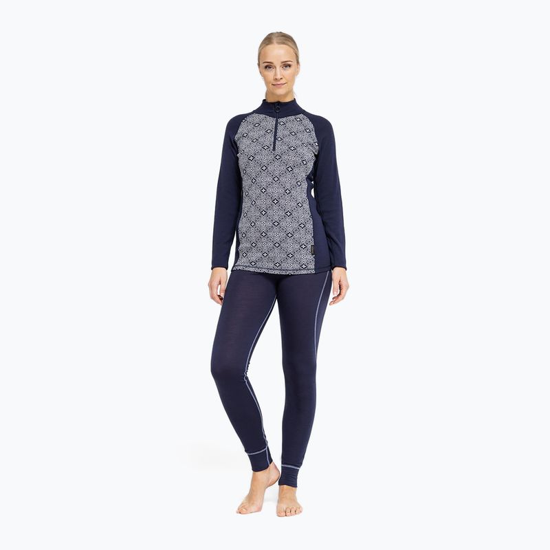 Women's thermal sweatshirt Dovre Wool Organic Half Zip navy 2
