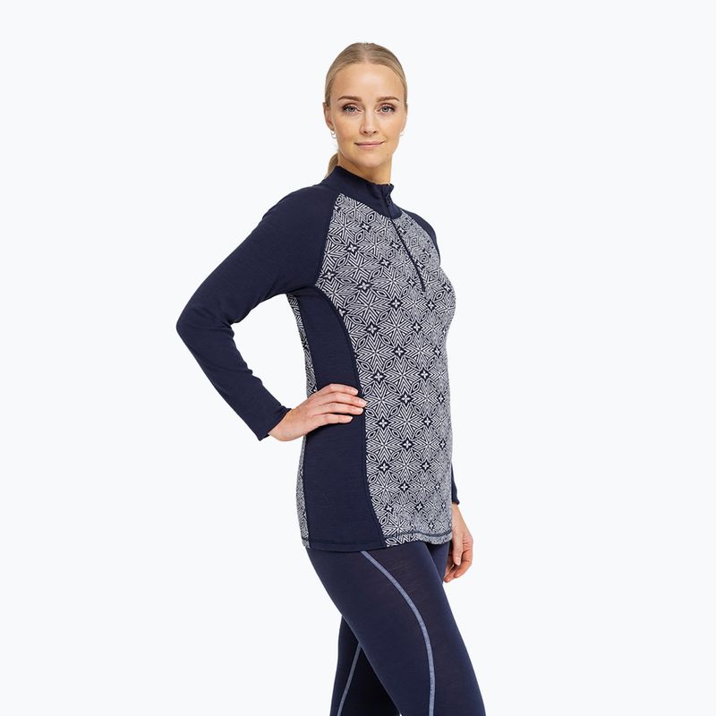 Women's thermal sweatshirt Dovre Wool Organic Half Zip navy 3