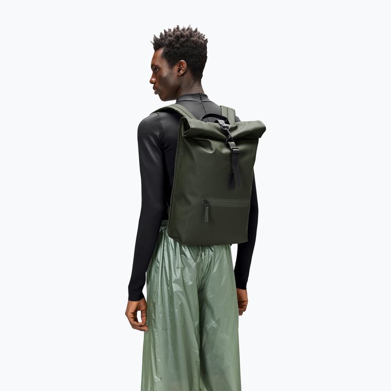 Urban backpack Rains Rucksack Rolltop 13 + 4 l green 3