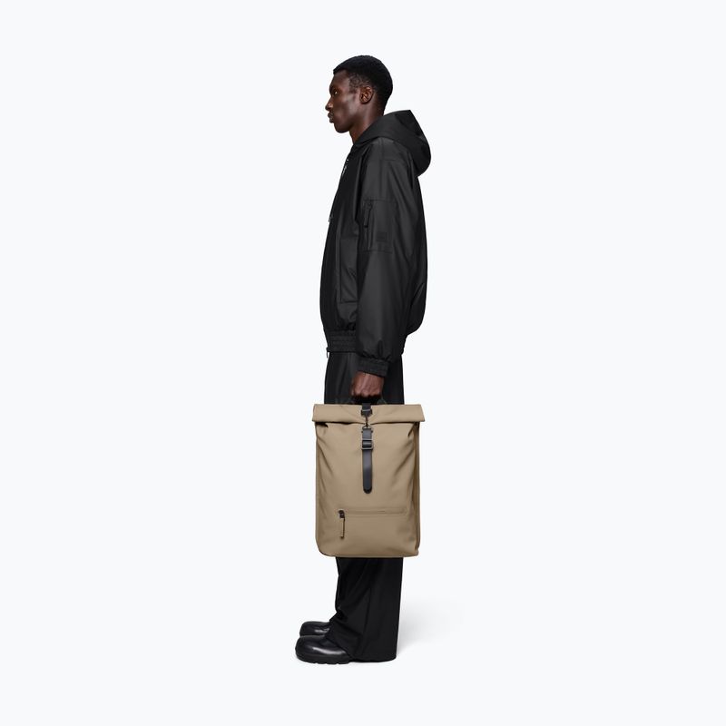 Urban backpack Rains Rucksack Rolltop Beige 5