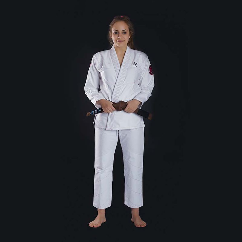 GI for women's Brazilian jiu-jitsu Ground Game 'Sakura' white GISAKWHF1 2