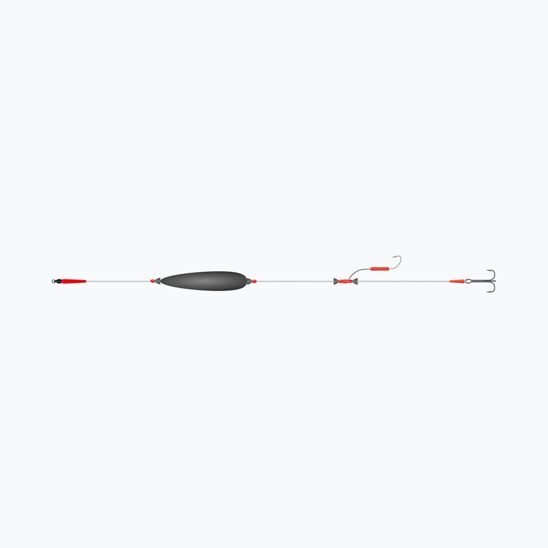 Mikado Catfish Set III Big Bait Ready Rig grey-red HIC095