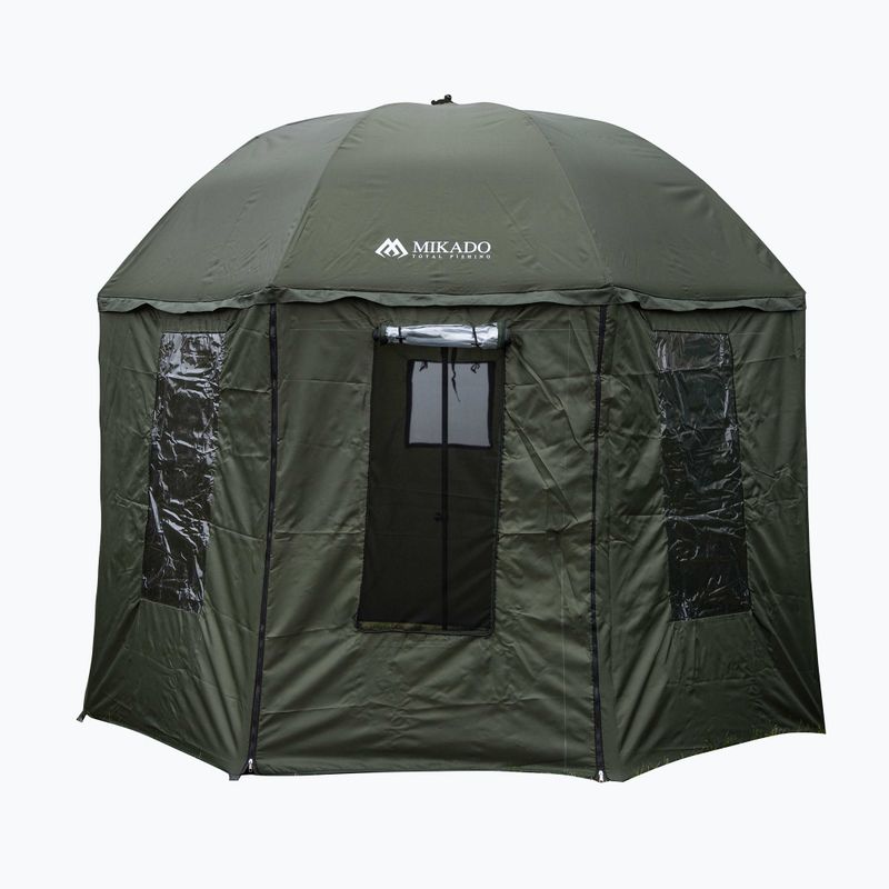 Mikado fishing umbrella with side mosquito net cover green IS14-P006
