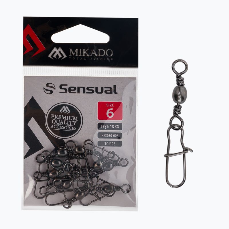 Mikado barrel swivel snaps 10 pcs black HX3030-006