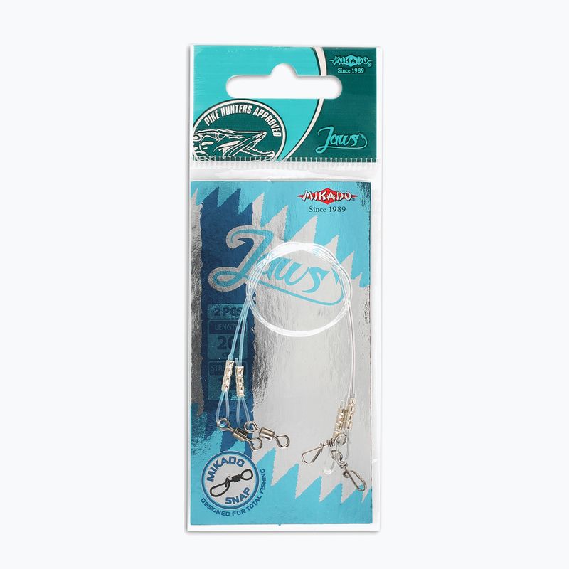 Mikado Fluorocarbon spinning leader Jaws Medium 12 kg 2 pcs transparent ZGJ01-25-12