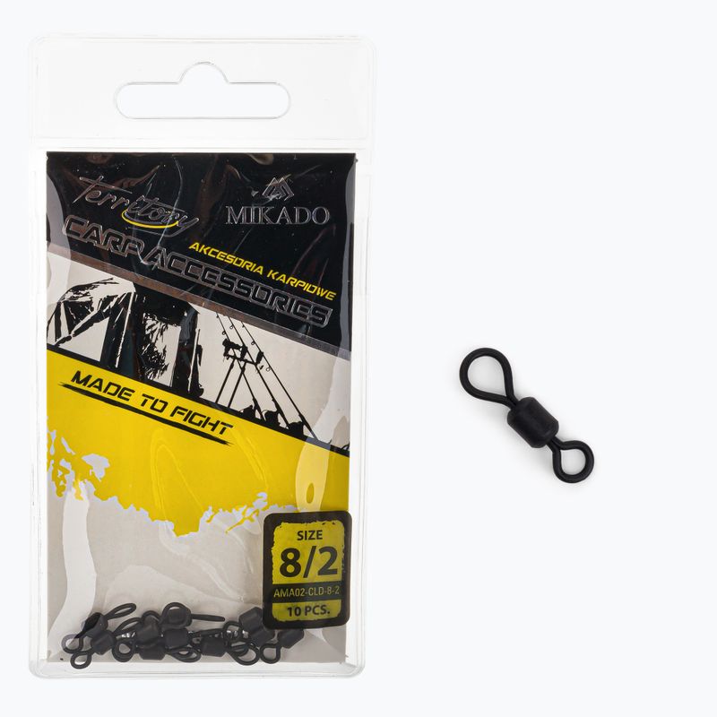 Mikado large mesh roller catfish swivels AMA-C2001 10 pcs black AMA02-CLD-8-2