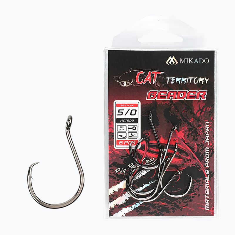 Mikado Cat Territory Beader 5pc silver catfish hooks HCTR02-7/0