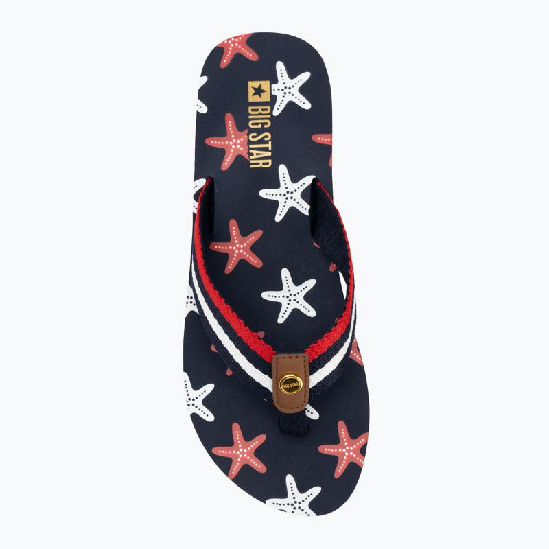 BIG STAR women's flip flops RR274A127 navy blue / red 5