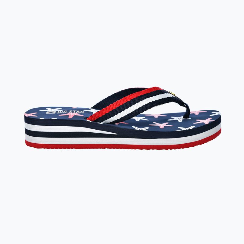 BIG STAR women's flip flops RR274A127 navy blue / red 8