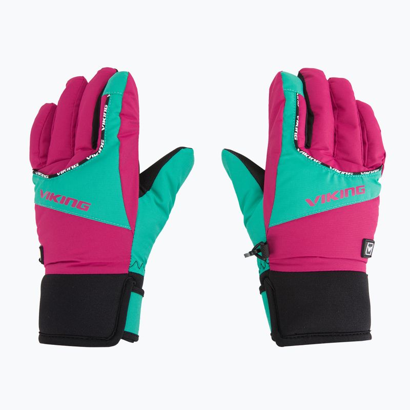 Children's ski gloves Viking Fin pink 120/19/9753 3