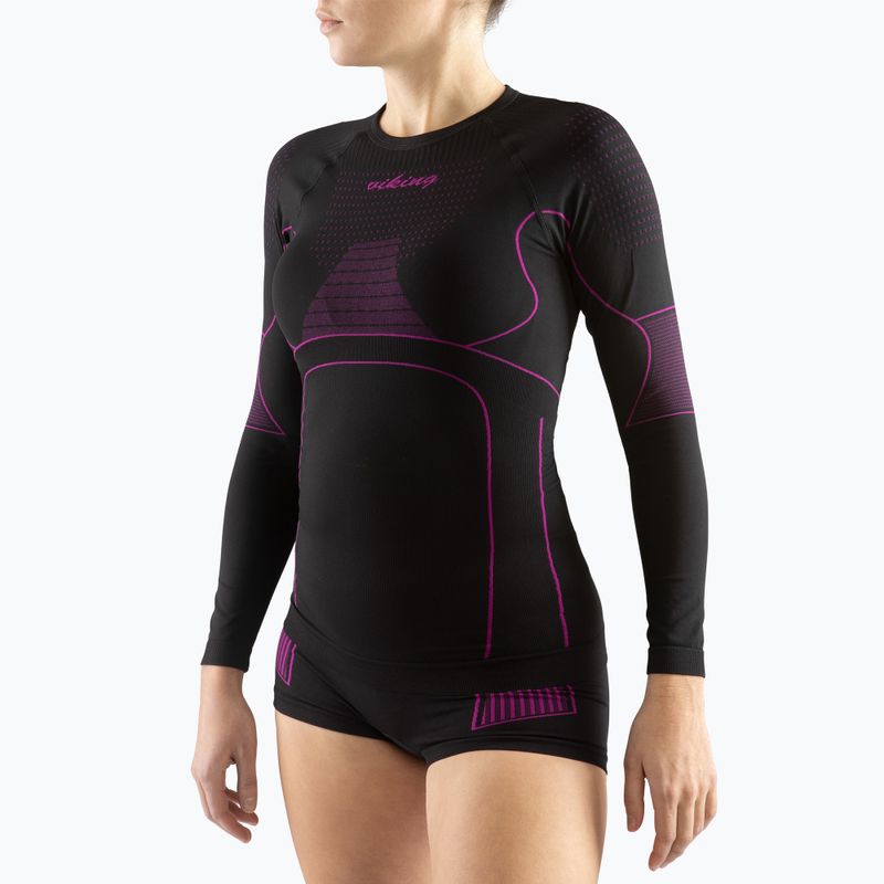 Women's thermal underwear Viking Etna black/pink 500/21/3090 4