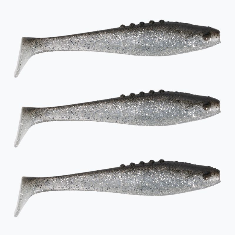 DRAGON Lunatic rubber lure 3 pcs clear black silver glitter CHE-LN40S-20-101