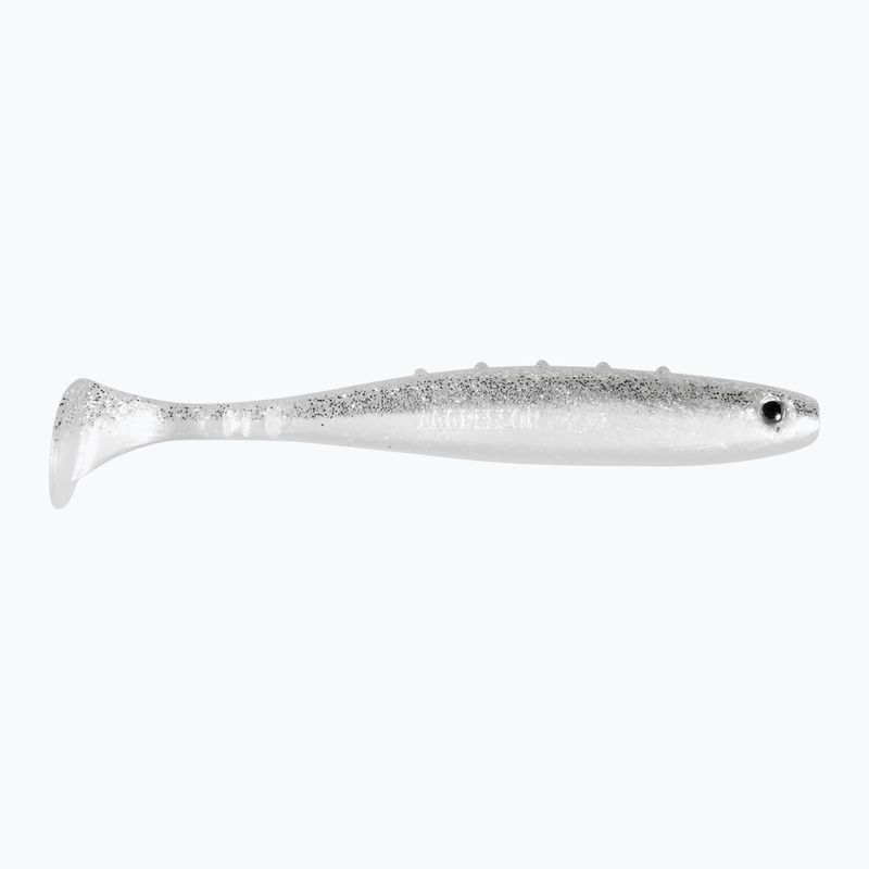 DRAGON V-Lures Aggressor Pro 3 piece silver glitter rubber lure CHE-AG40D-01-910