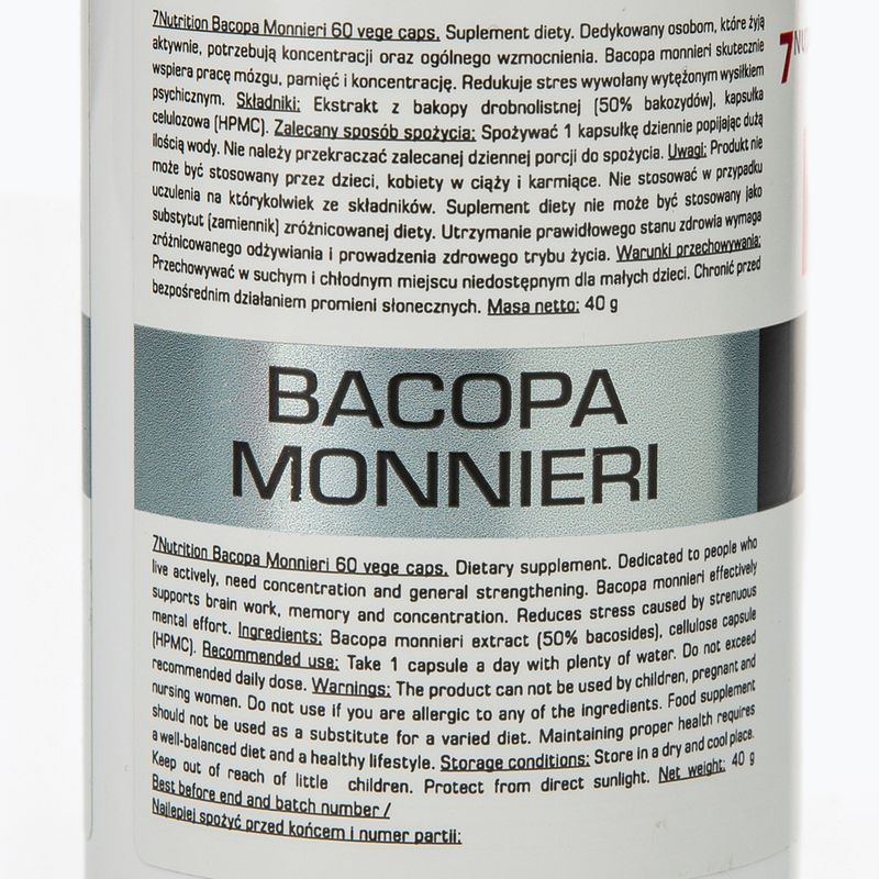 Bacopa Monnieri 7Nutrition 550mg memory and concentration 60 capsules 7Nu000426 3