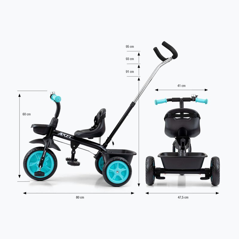 Three-wheeled balance bike Milly Mally Axel black 10
