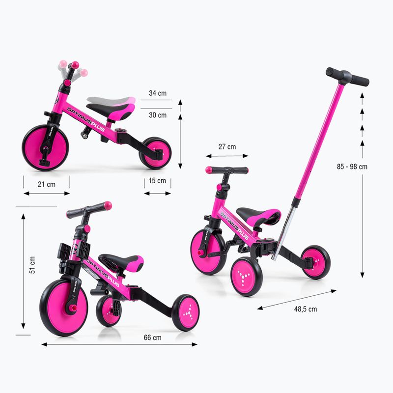 Milly Mally 4in1 tricycle Optimus Plus pink 14