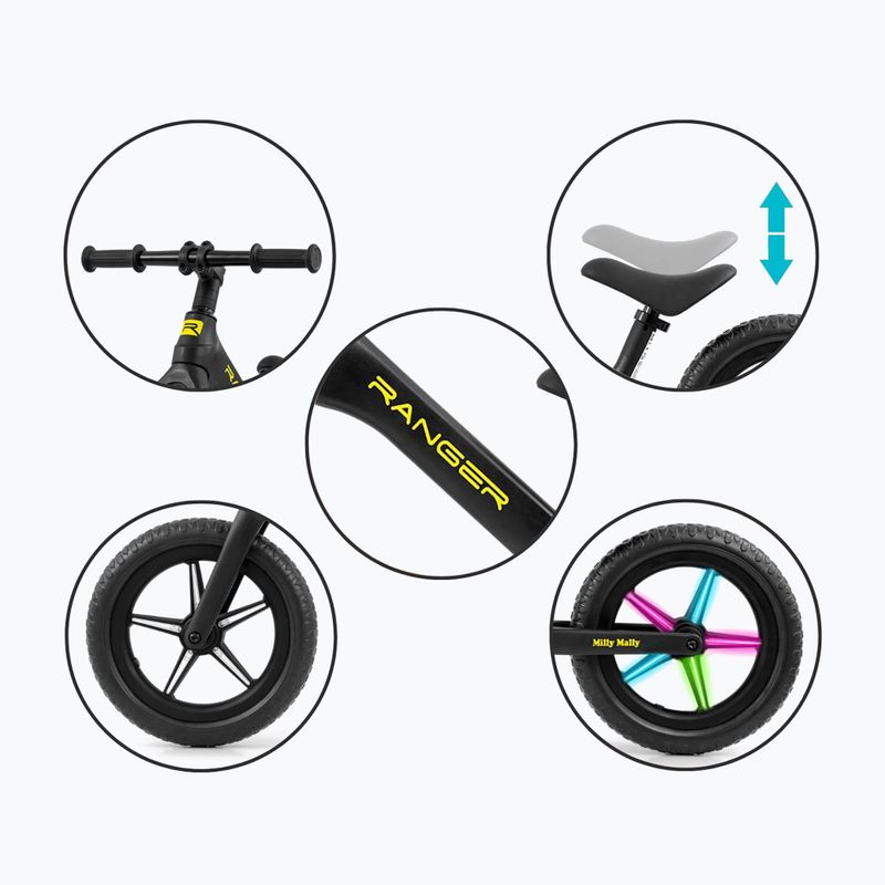 Balance bike Milly Mally Ranger Flash black 8