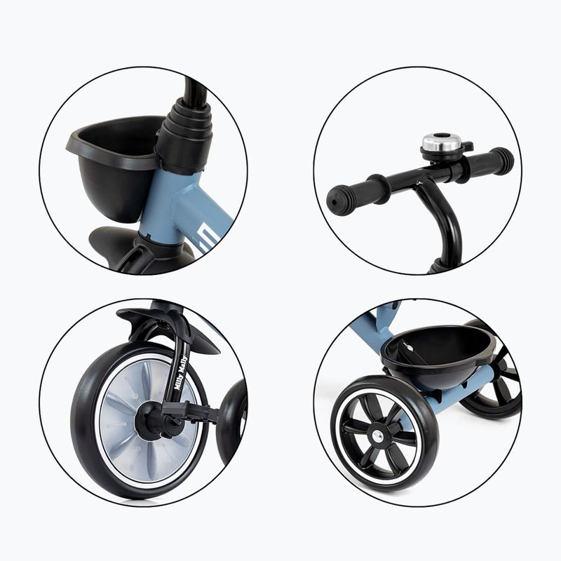 Three-wheeled balance bike Milly Mally Bobby denim 11