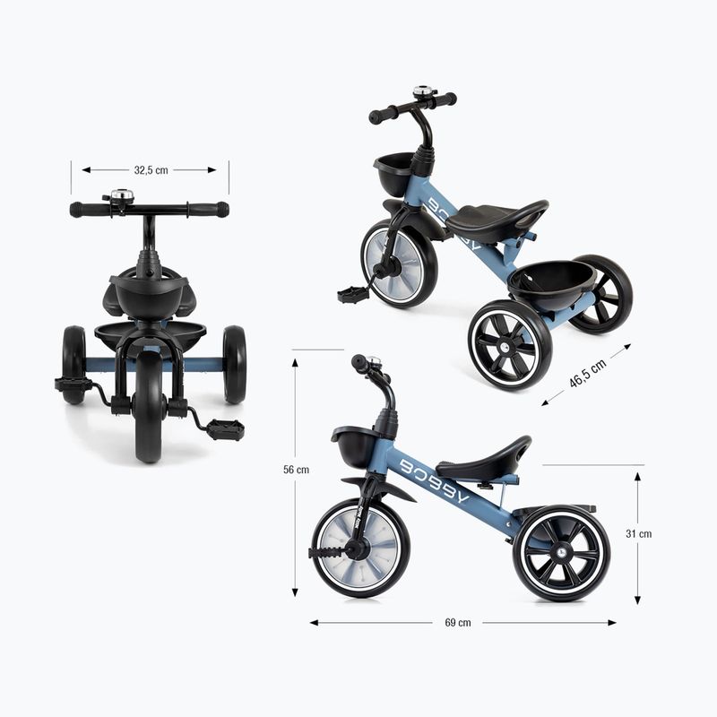 Three-wheeled balance bike Milly Mally Bobby denim 12