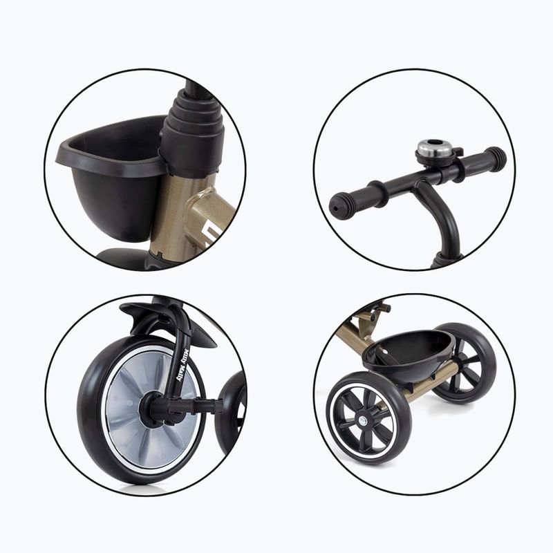Three-wheeled balance bike Milly Mally Bobby golden 12