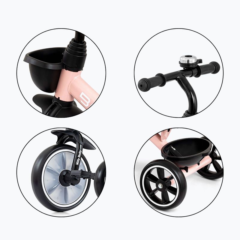 Three-wheeled balance bike Milly Mally Bobby pink 11