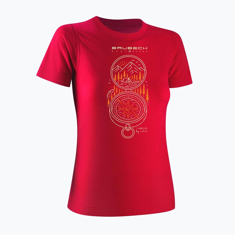 Women's thermal T-shirt Brubeck Outdoor Wool Pro raspberry 3