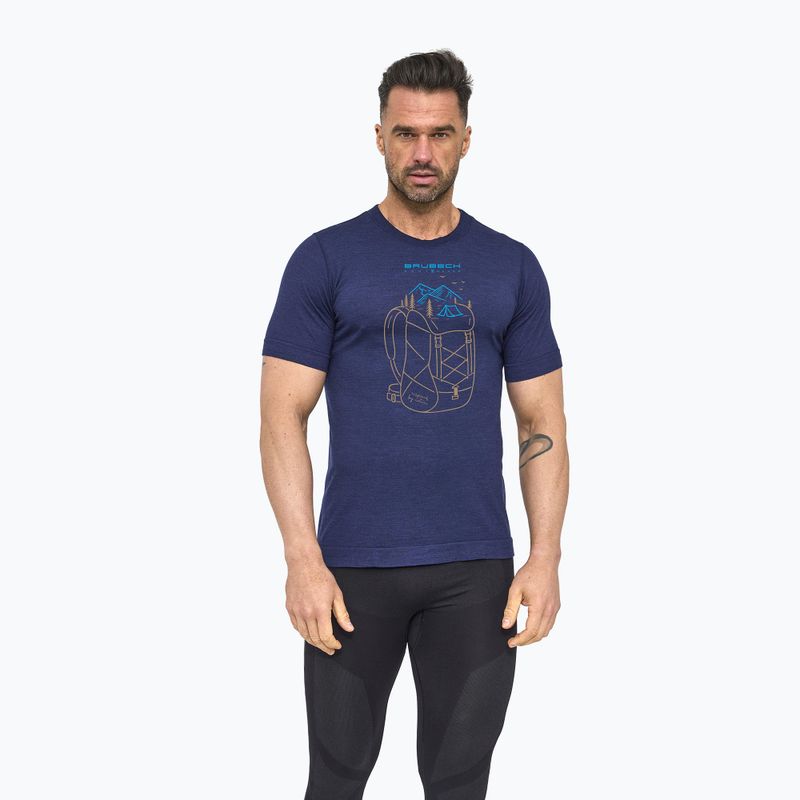 Men's thermal T-shirt Brubeck Outdoor Wool Pro navy 2