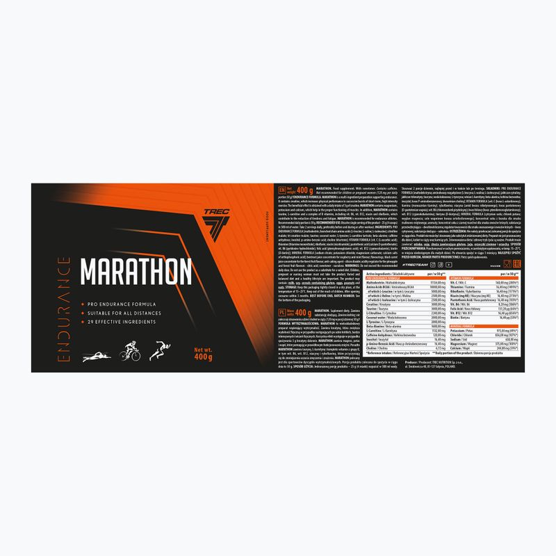 Trec Endu Marathon 400g raspberry-mint pre-workout TRE/915 5