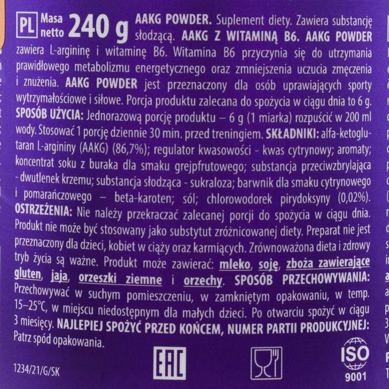 Trec AAKG pre-workout 240g orange TRE/909 3