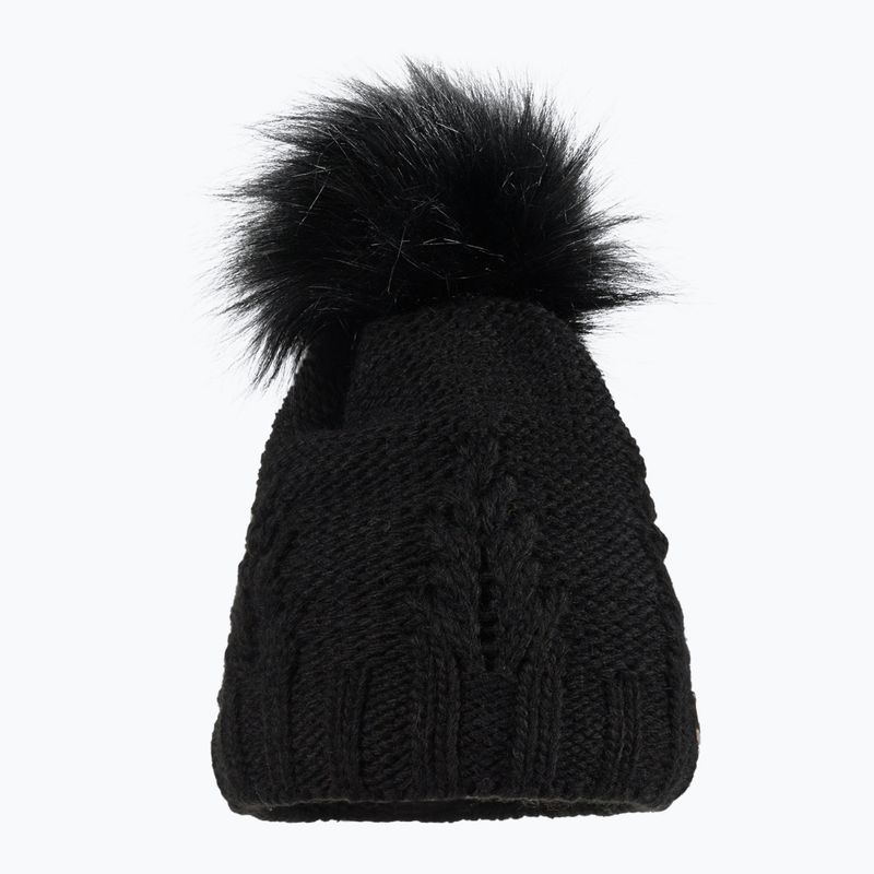 Women's winter beanie with chimney Horsenjoy Mirella black 2120502