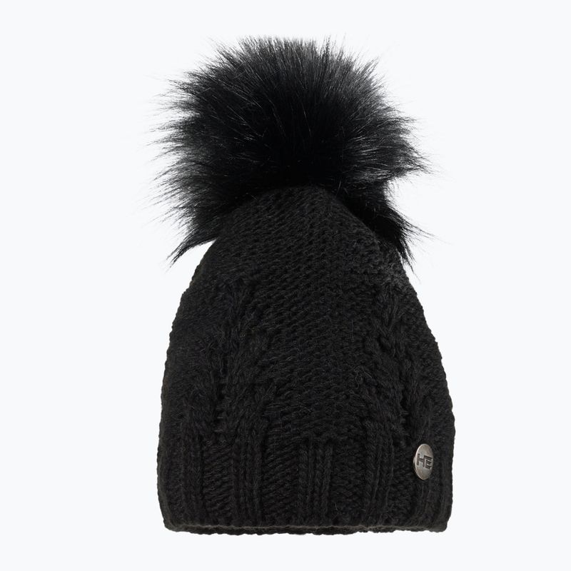 Women's winter beanie with chimney Horsenjoy Mirella black 2120502 2