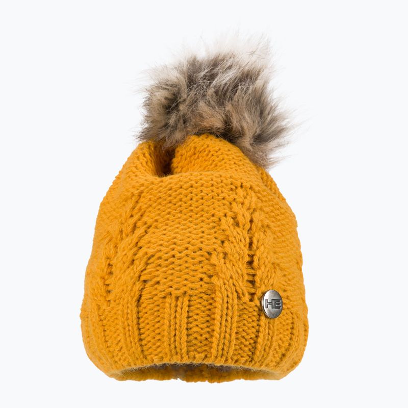 Women's winter beanie with chimney Horsenjoy Mirella honey 2120504 2