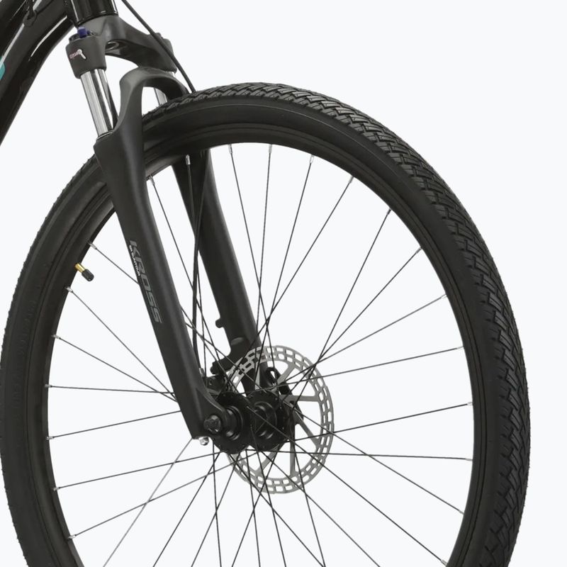Women's cross bike KROSS Evado 5.0 W black/turquoise/shine 5