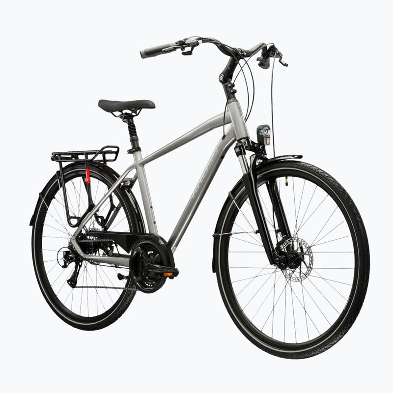 Men's trekking bike KROSS Trans 3.0 silver/blue/shine 2