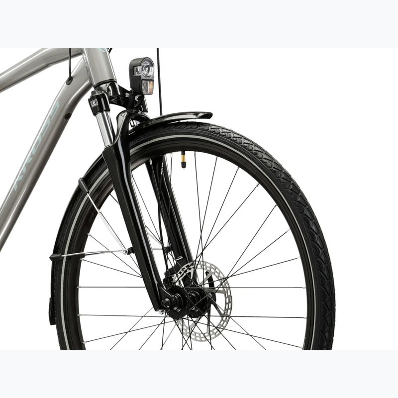 Men's trekking bike KROSS Trans 3.0 silver/blue/shine 5